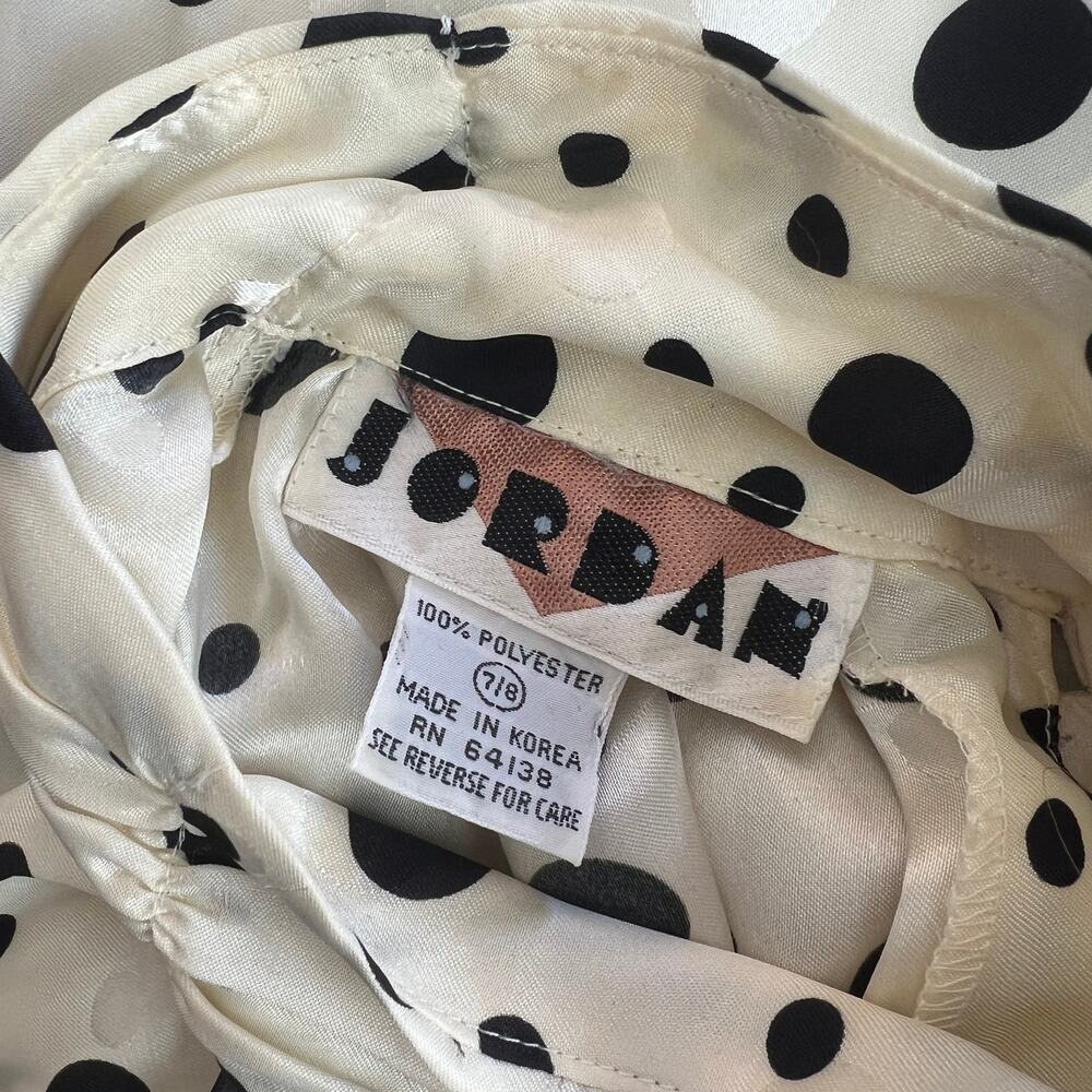 Vintage 80s Jordan Polka Dot Turtleneck Blouse Size Small - Picture 6 of 7